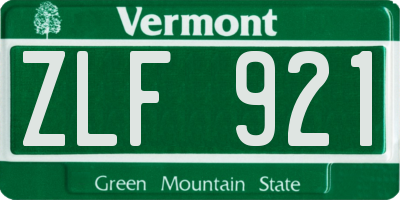 VT license plate ZLF921