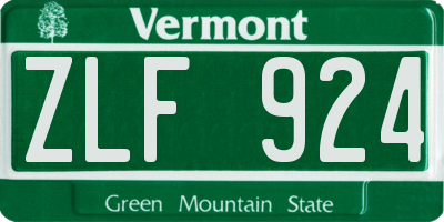 VT license plate ZLF924