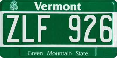VT license plate ZLF926