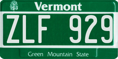 VT license plate ZLF929