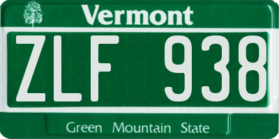 VT license plate ZLF938