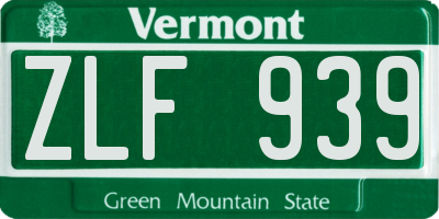 VT license plate ZLF939