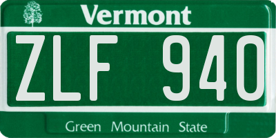 VT license plate ZLF940