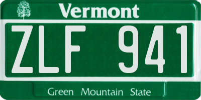 VT license plate ZLF941