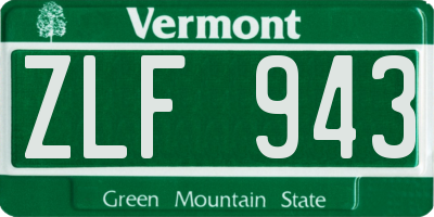 VT license plate ZLF943
