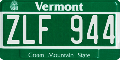 VT license plate ZLF944