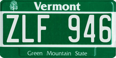 VT license plate ZLF946
