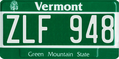VT license plate ZLF948