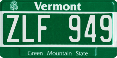 VT license plate ZLF949