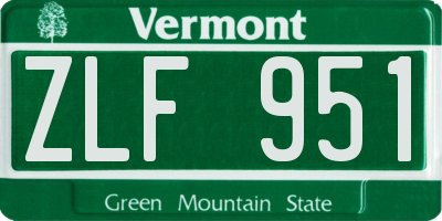 VT license plate ZLF951
