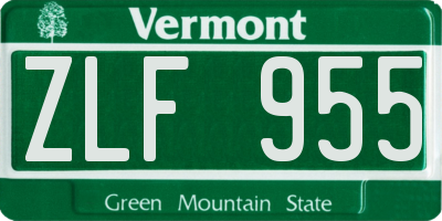 VT license plate ZLF955
