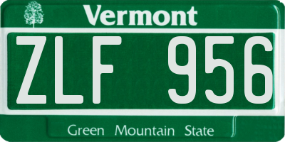VT license plate ZLF956