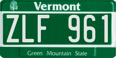 VT license plate ZLF961