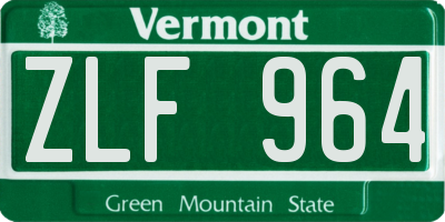 VT license plate ZLF964