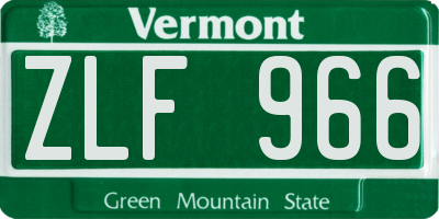 VT license plate ZLF966