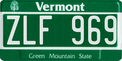 VT license plate ZLF969