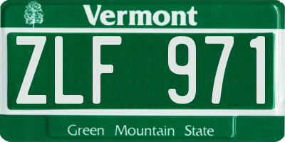 VT license plate ZLF971