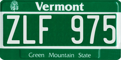 VT license plate ZLF975