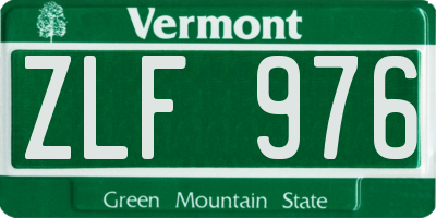 VT license plate ZLF976