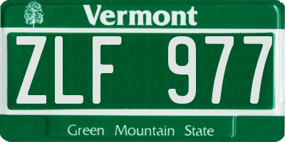 VT license plate ZLF977