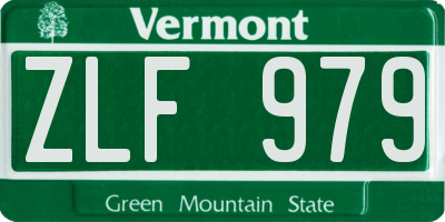 VT license plate ZLF979