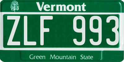 VT license plate ZLF993