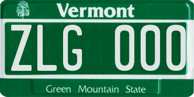 VT license plate ZLG000