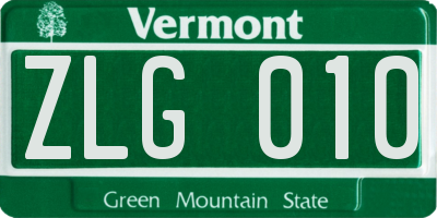 VT license plate ZLG010