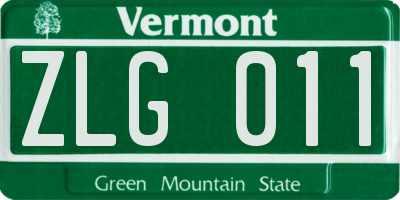 VT license plate ZLG011