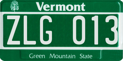 VT license plate ZLG013