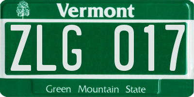 VT license plate ZLG017