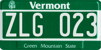 VT license plate ZLG023