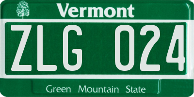 VT license plate ZLG024