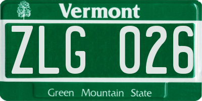 VT license plate ZLG026