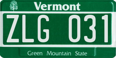 VT license plate ZLG031