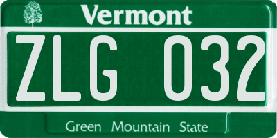 VT license plate ZLG032