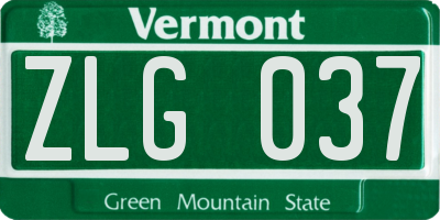 VT license plate ZLG037