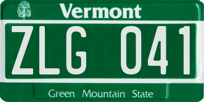 VT license plate ZLG041