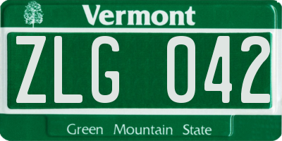 VT license plate ZLG042