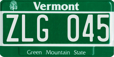VT license plate ZLG045