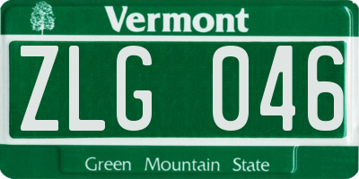 VT license plate ZLG046