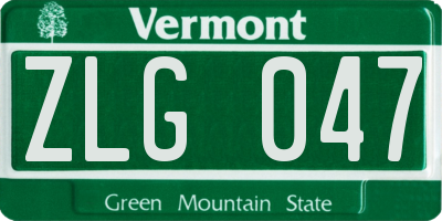VT license plate ZLG047