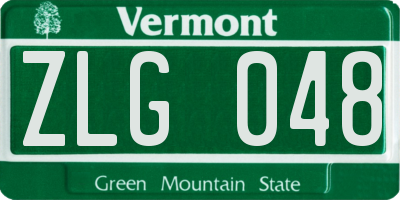 VT license plate ZLG048