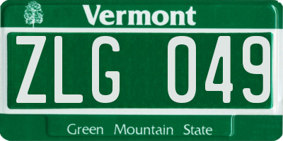 VT license plate ZLG049