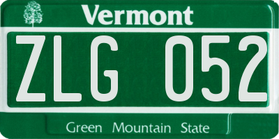 VT license plate ZLG052