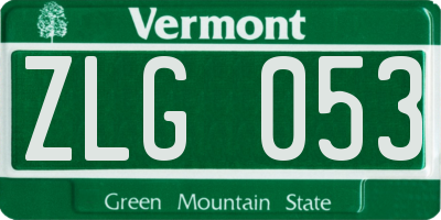 VT license plate ZLG053
