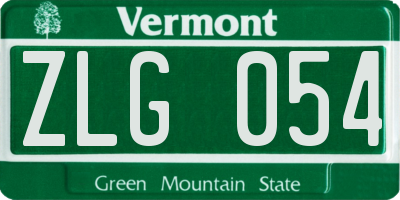 VT license plate ZLG054