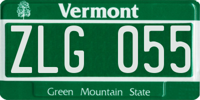 VT license plate ZLG055