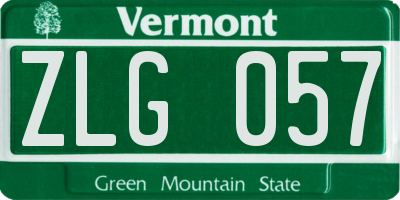 VT license plate ZLG057