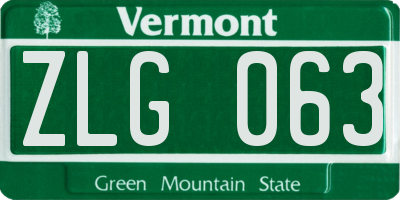 VT license plate ZLG063